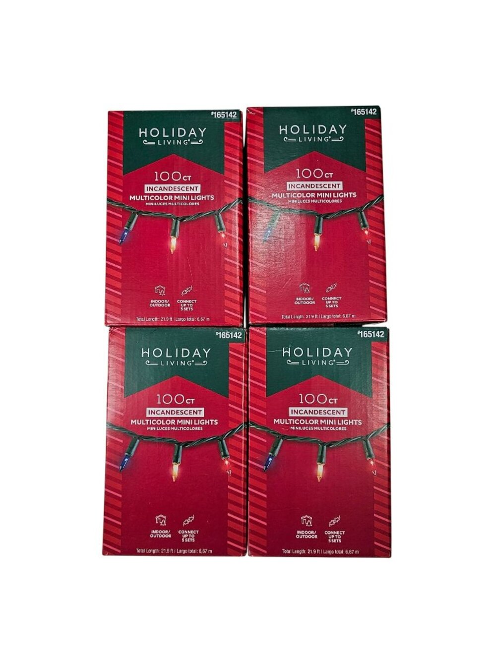 Holiday Living Set of 4 Boxes 100-Count Multicolor Mini Lights Indoor/Outdoor
